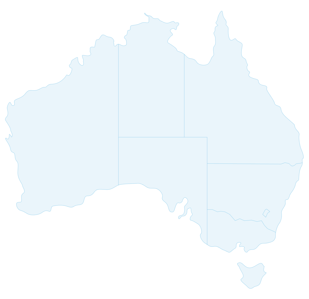 vector of australia map with states marked